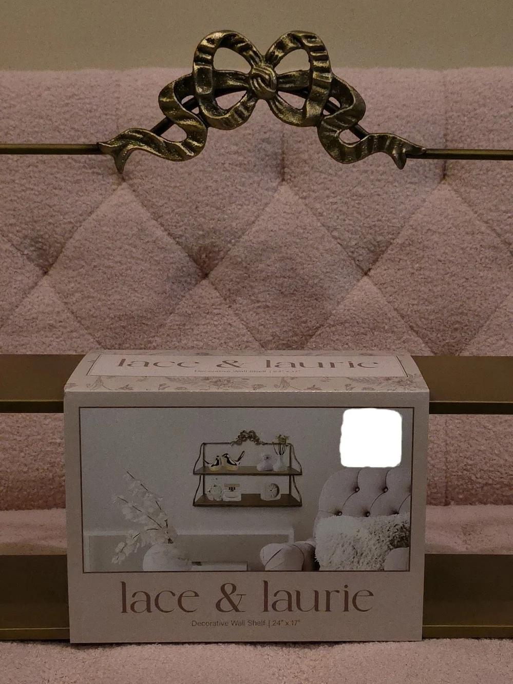 Lace & Laurie Coquette Gold Bow Shelf